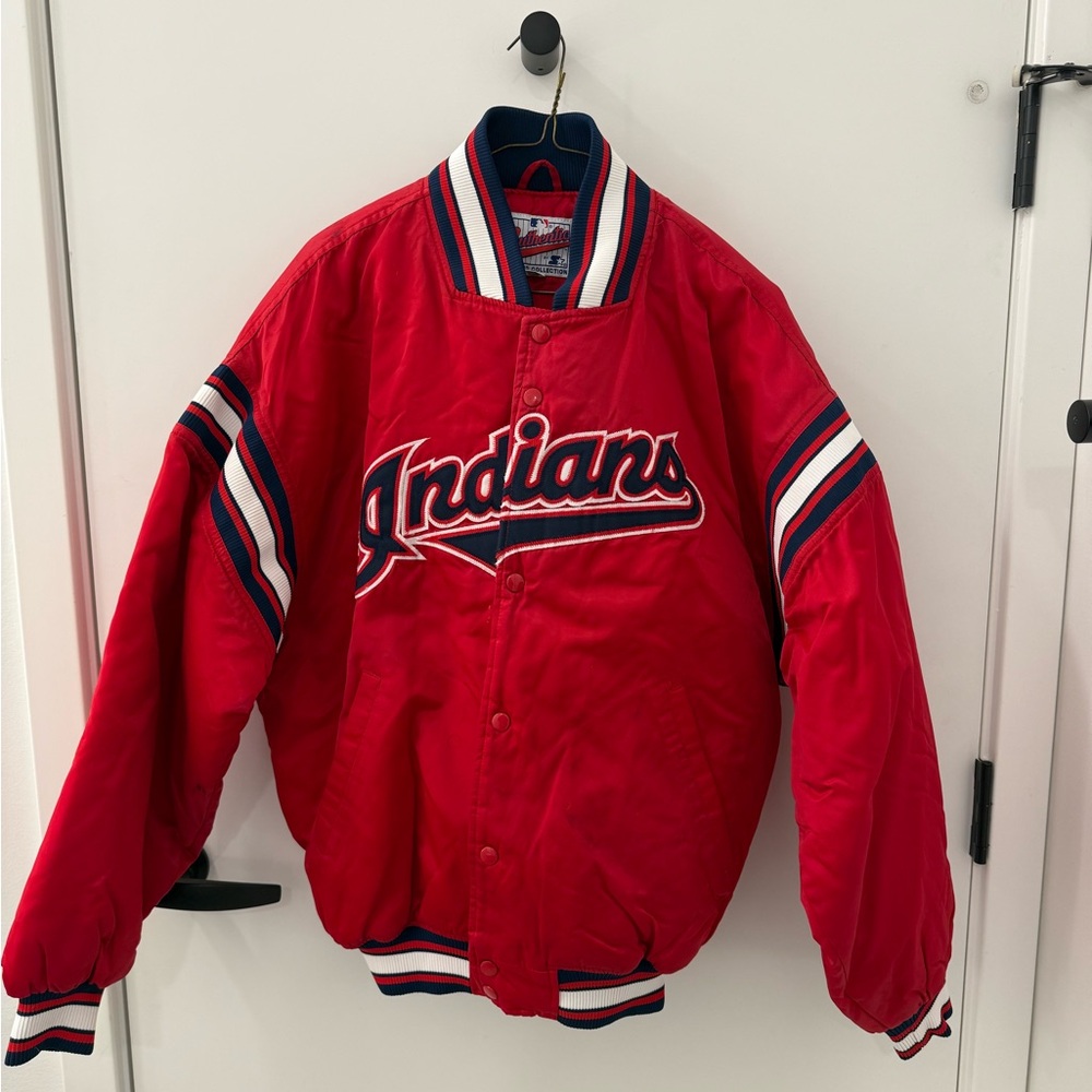 CLEVELAND INDIANS STARTER Red Varsity Jacket